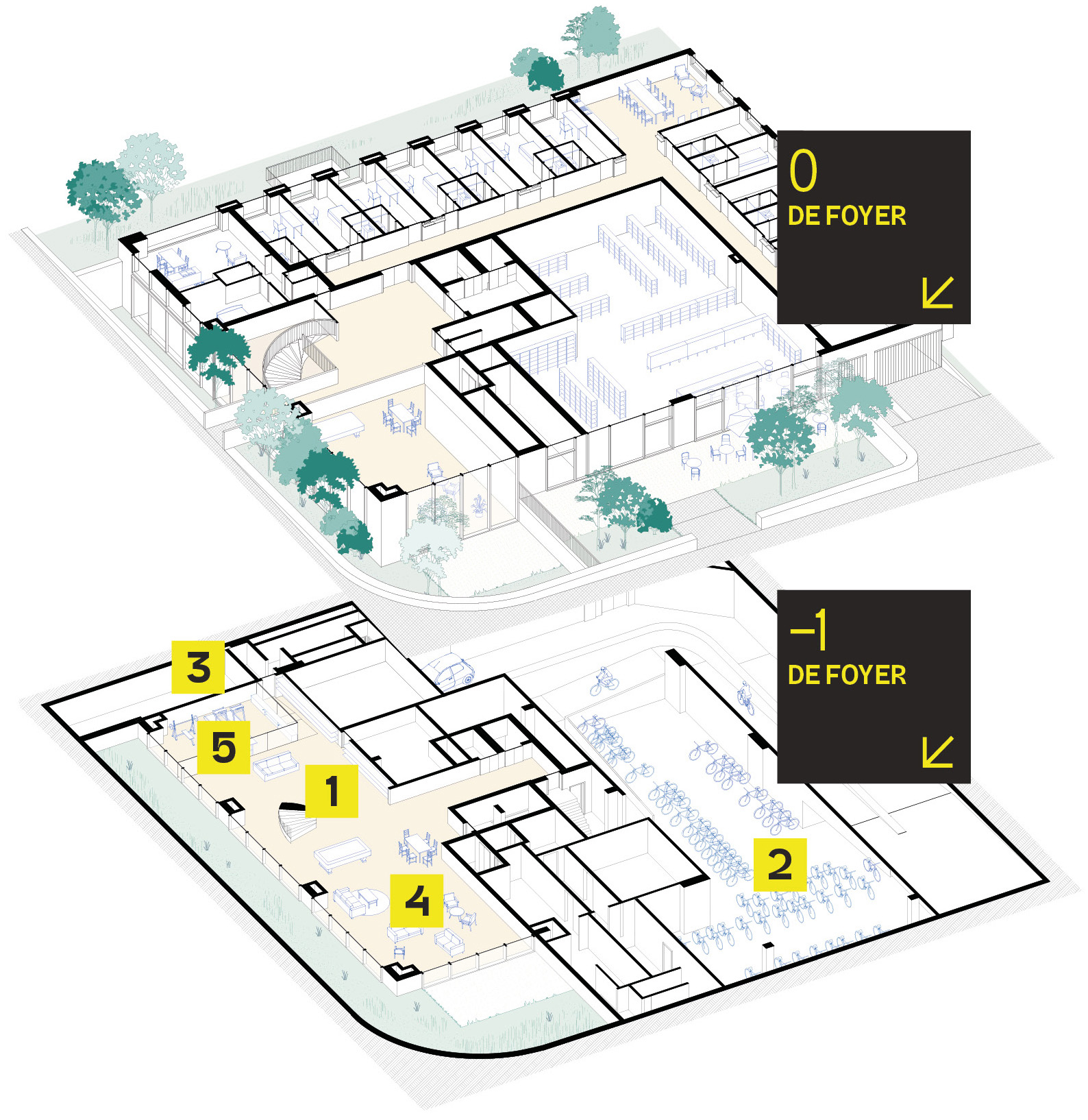 Plan des niveaux supérieurs Square