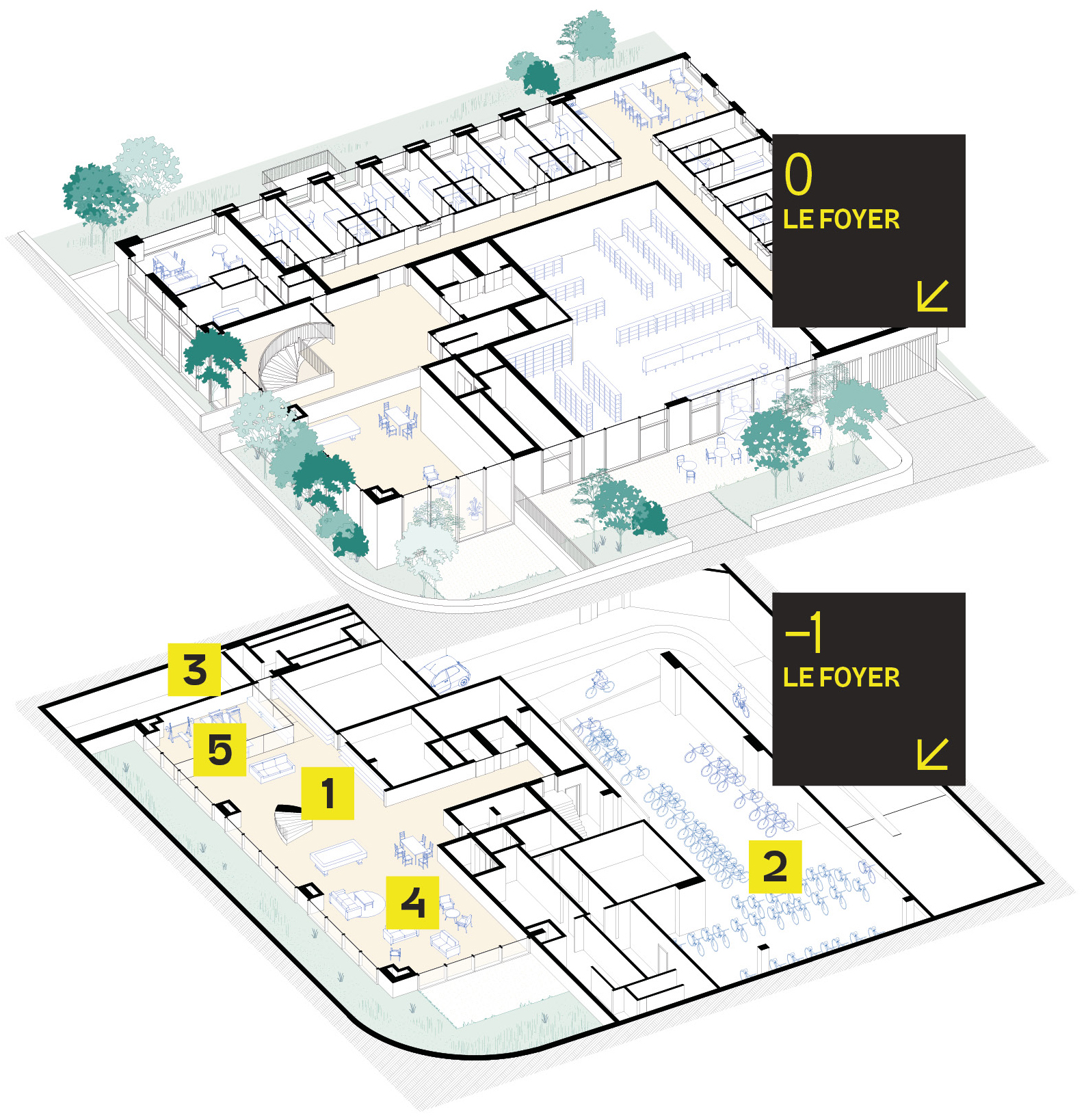Plan des niveaux supérieurs Square